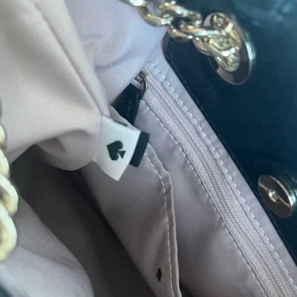 Kate Spade New York Bloom Logo Quilted Leather Backpack Black Drawstring Chain - Picture 13 of 14